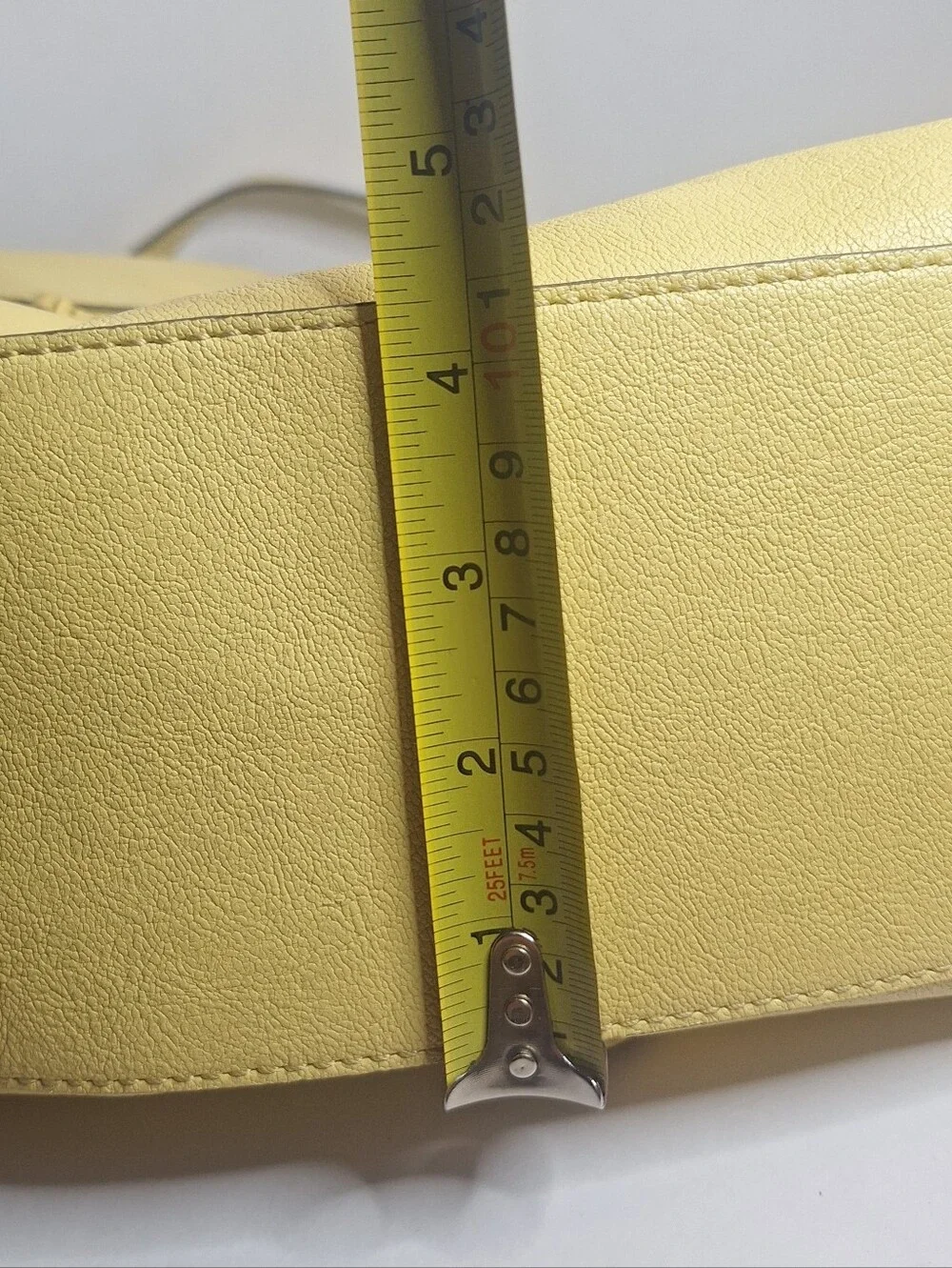 Nine West Chic Faux Leather Butter Yellow Boxy Shoulder Bag Front Flap Purse